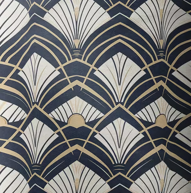 Forme geometrique bleu fonce et dore